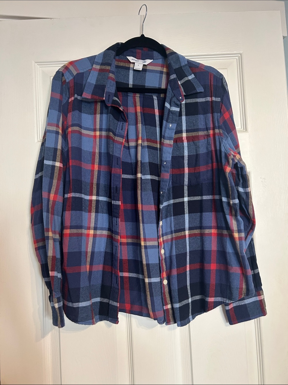 Old Navy Women’s Plaid Blue & Red Flannel